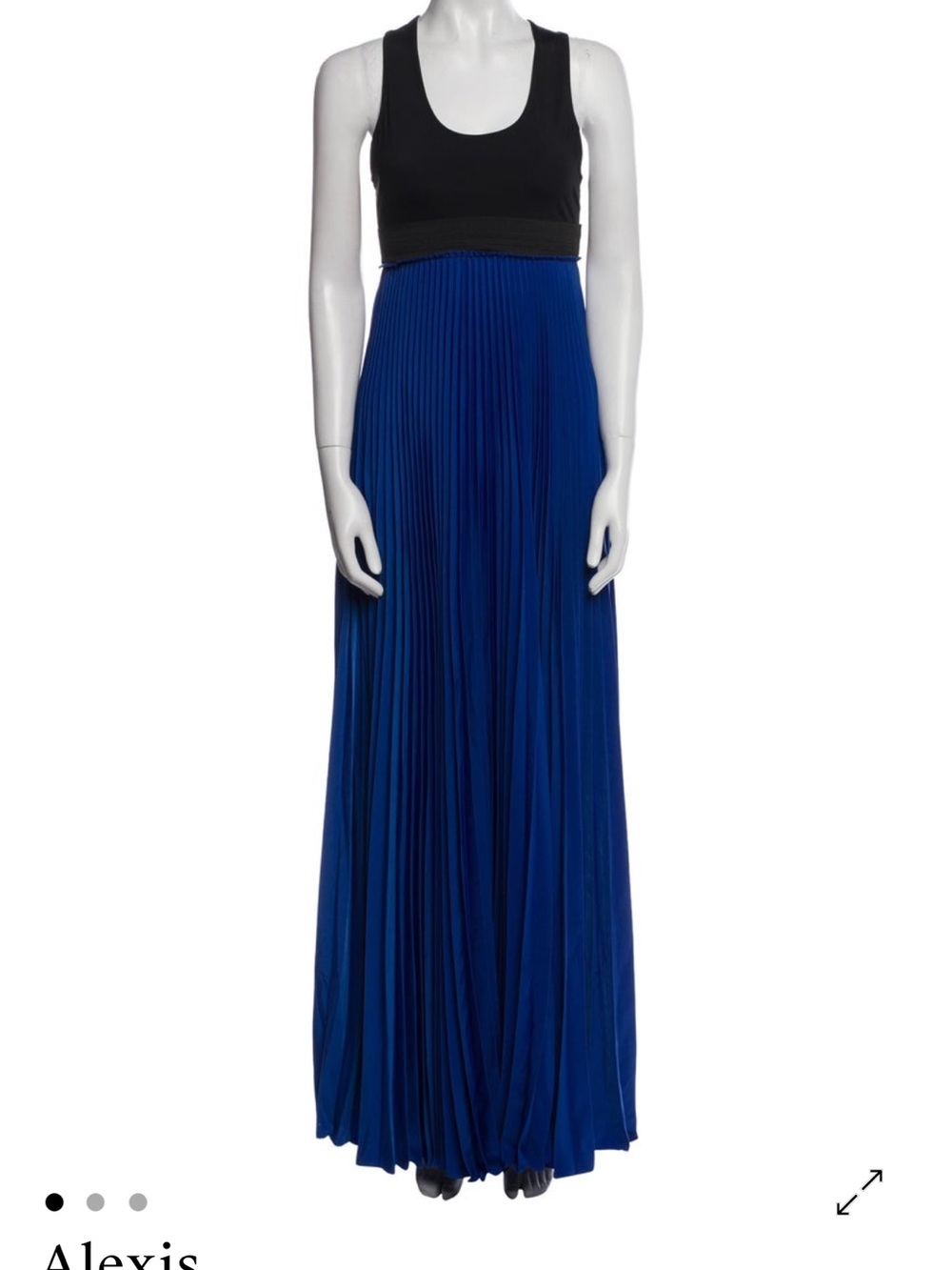 Alexis Black and Royal Blue Sleeveless Maxi Dress
